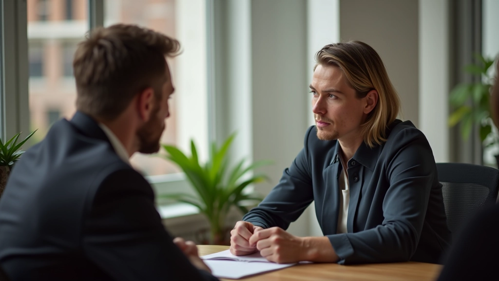 Twee personen in een ernstig gesprek, luisterend naar elkaar